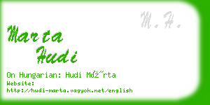 marta hudi business card